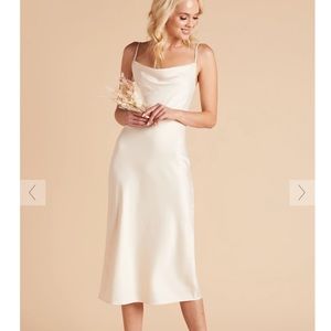 Champagne satin midi dress